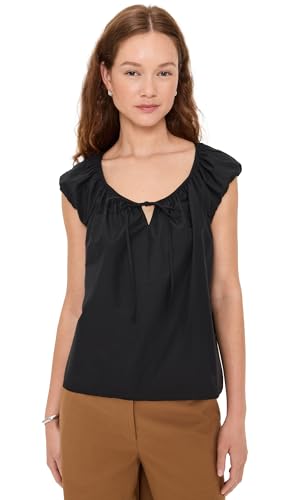 Theory Women's Easy Tie Blouse, Black, S at Amazon Women's